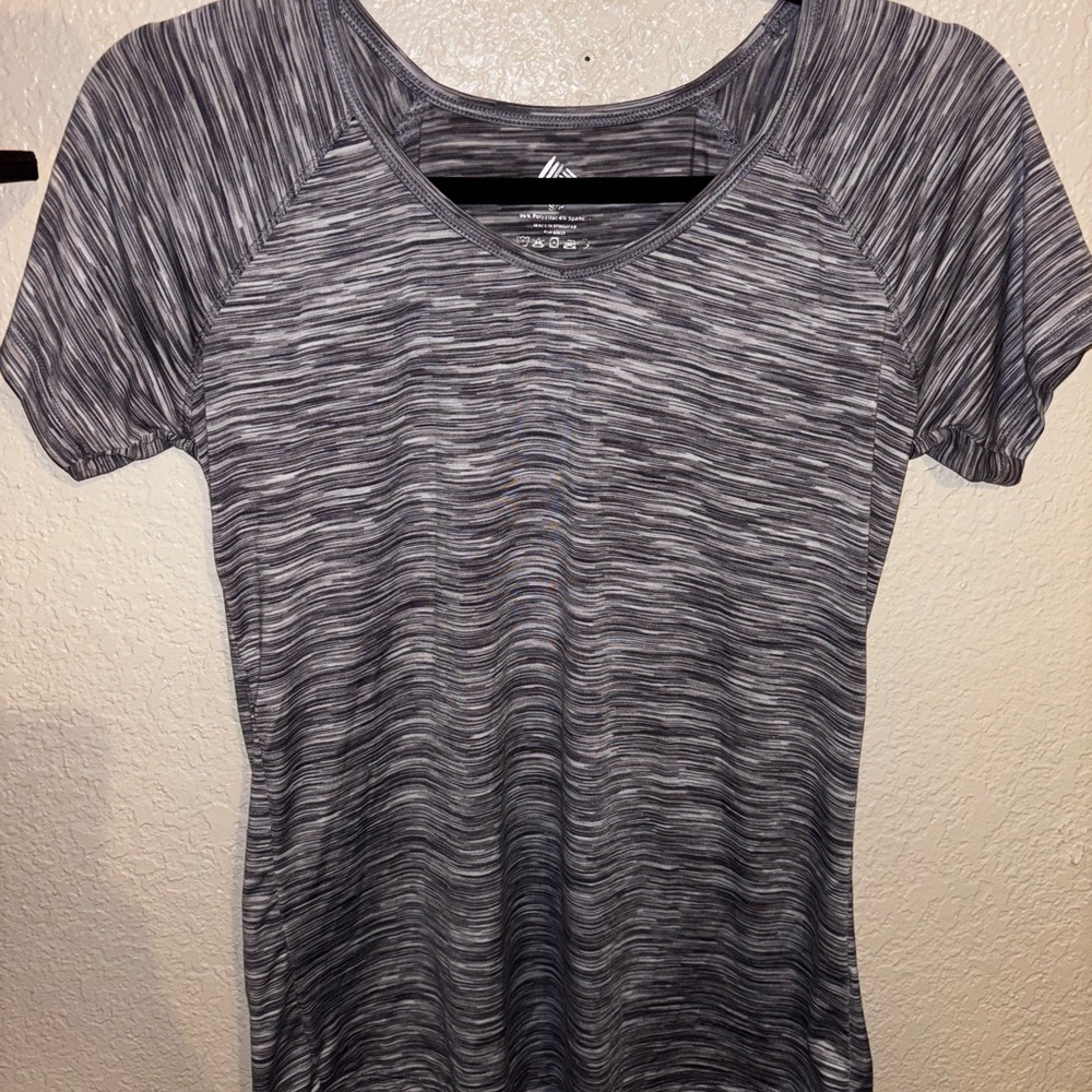 RBX Gray and White Fitted Short Sleeve T-Shirt